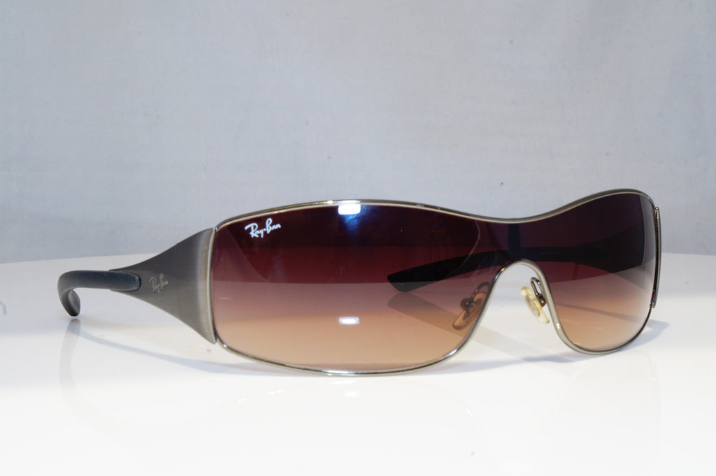 RAY-BAN Mens Designer Sunglasses Silver Shield RB 3268 041/13 18840