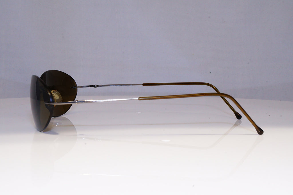 GIORGIO ARMANI Mens Womens Designer Sunglasses Silver Oval 1556 1144/6E 20920