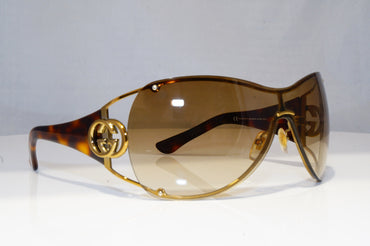 GUCCI Womens Oversized Designer Sunglasses Brown Shield GG 2802 OVC2K 18839