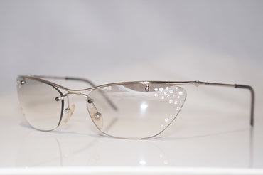 DIOR Vintage Womens Designer Sunglasses Silver Diamante Flash YB7NN 16146