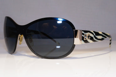 DOLCE & GABBANA Womens Designer Sunglasses Black Shield ZEBRA D&G 2019 20922