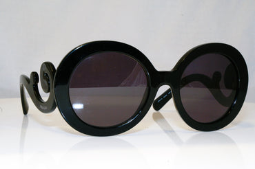 PRADA Mens Baroque Swirl Designer Sunglasses Black Round SPR27N 1AB-5W1 10792