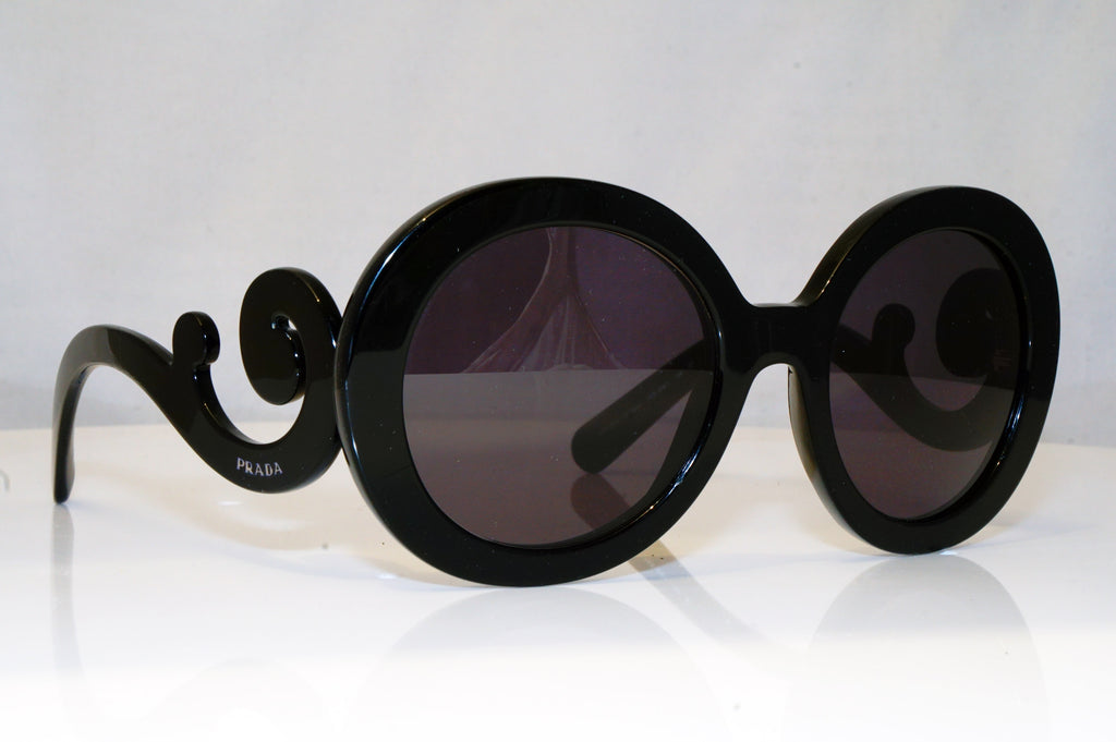 PRADA Mens Baroque Swirl Designer Sunglasses Black Round SPR27N 1AB-5W1 10792