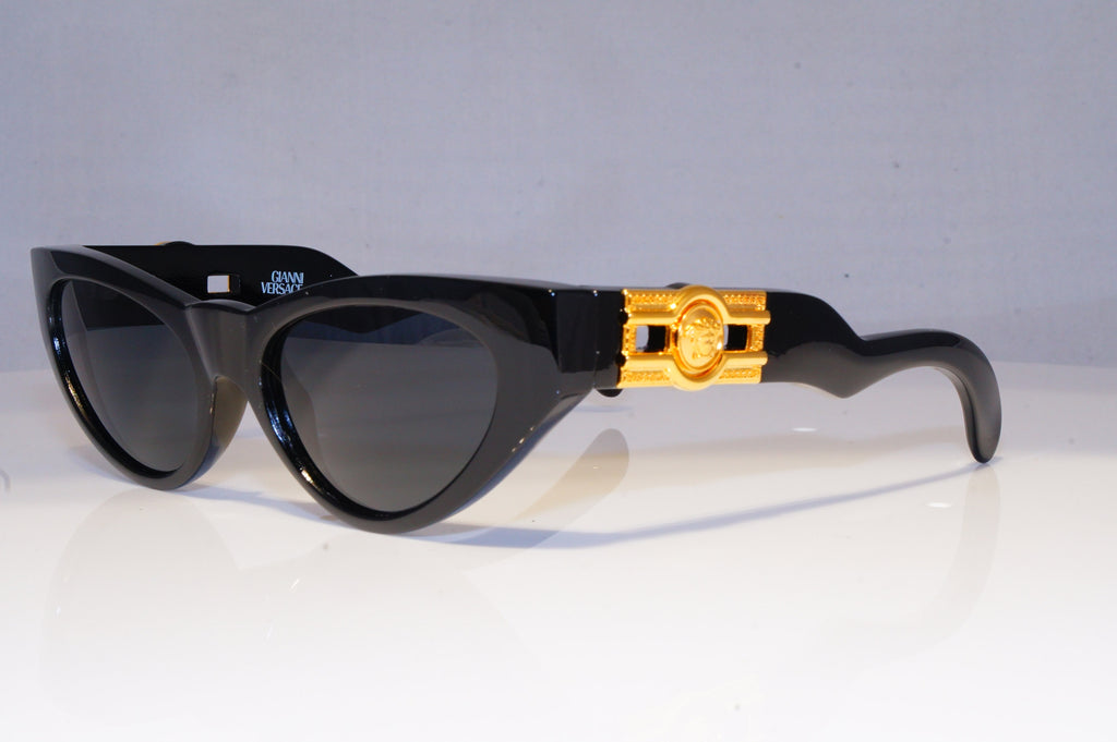 GIANNI VERSACE Mens Designer Sunglasses Black GOLD 476/B 852 20018 NOS