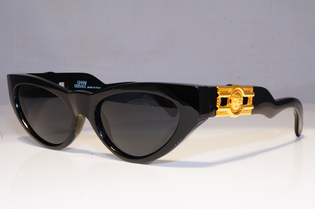 GIANNI VERSACE Mens Designer Sunglasses Black GOLD 476/B 852 20018 NOS