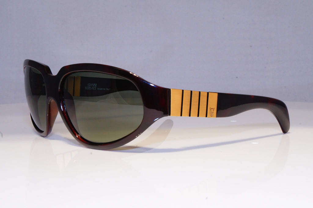 GIANNI VERSACE Mens Vintage 1990 Designer Sunglasses Brown Wrap 530 900 20031
