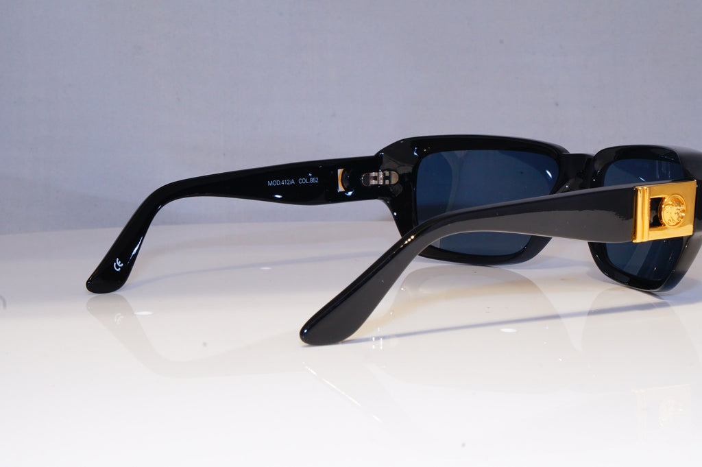GIANNI VERSACE Mens Vintage 1990 Designer Sunglasses Black GOLD 412/A 852 20027