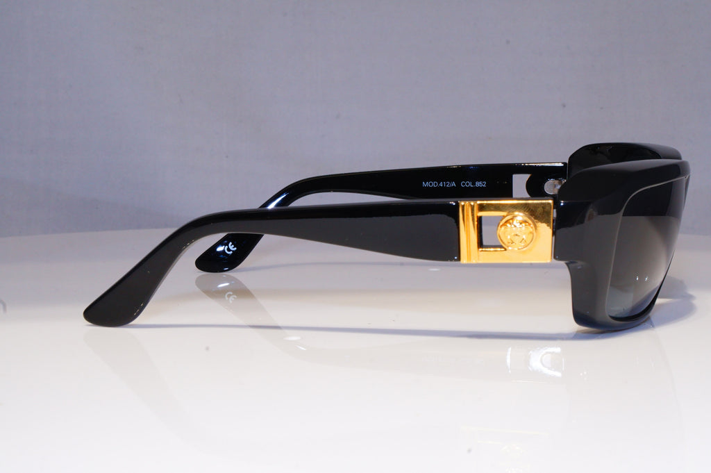 GIANNI VERSACE Mens Vintage 1990 Designer Sunglasses Black GOLD 412/A 852 20027