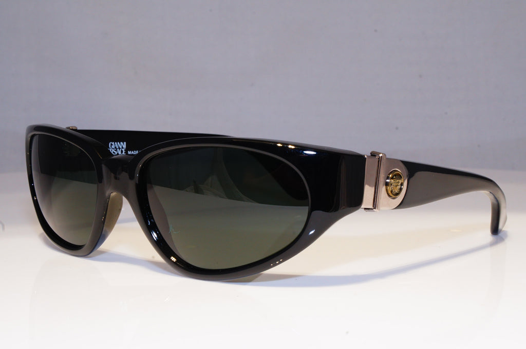 GIANNI VERSACE Mens Vintage 1990 Designer Sunglasses Black GOLD 408/G 852 19998