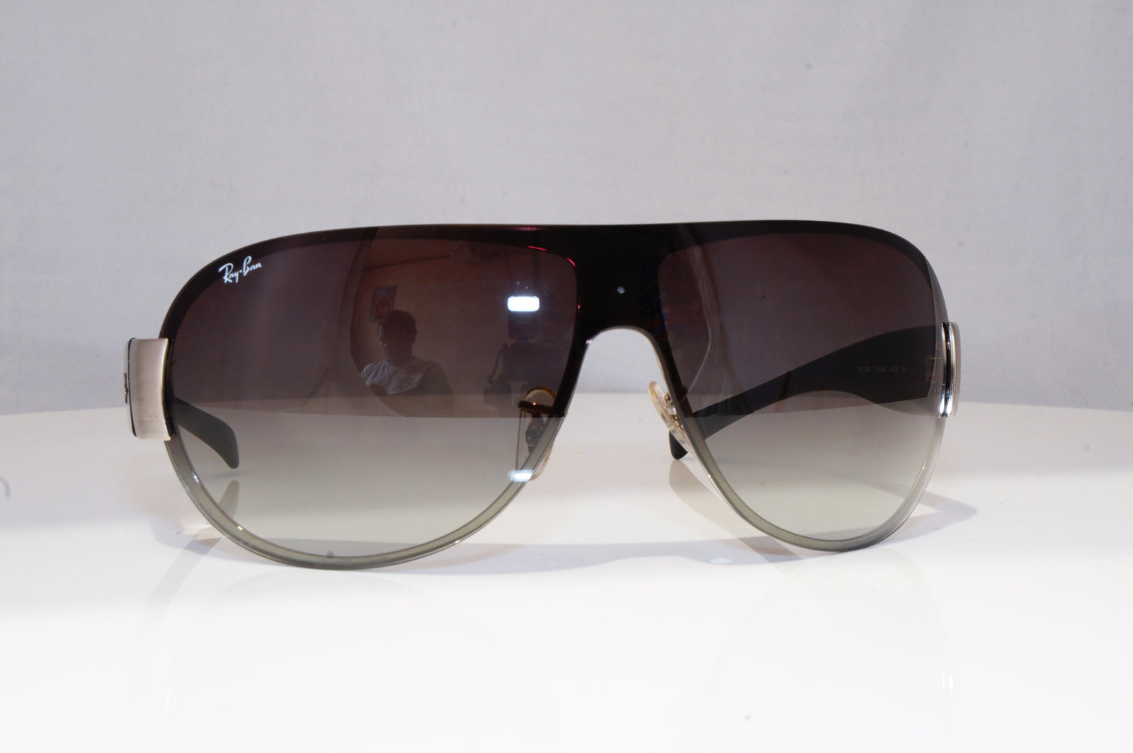 RAY BAN Mens Designer Sunglasses Black Shield RB 3350 003 8G 18822