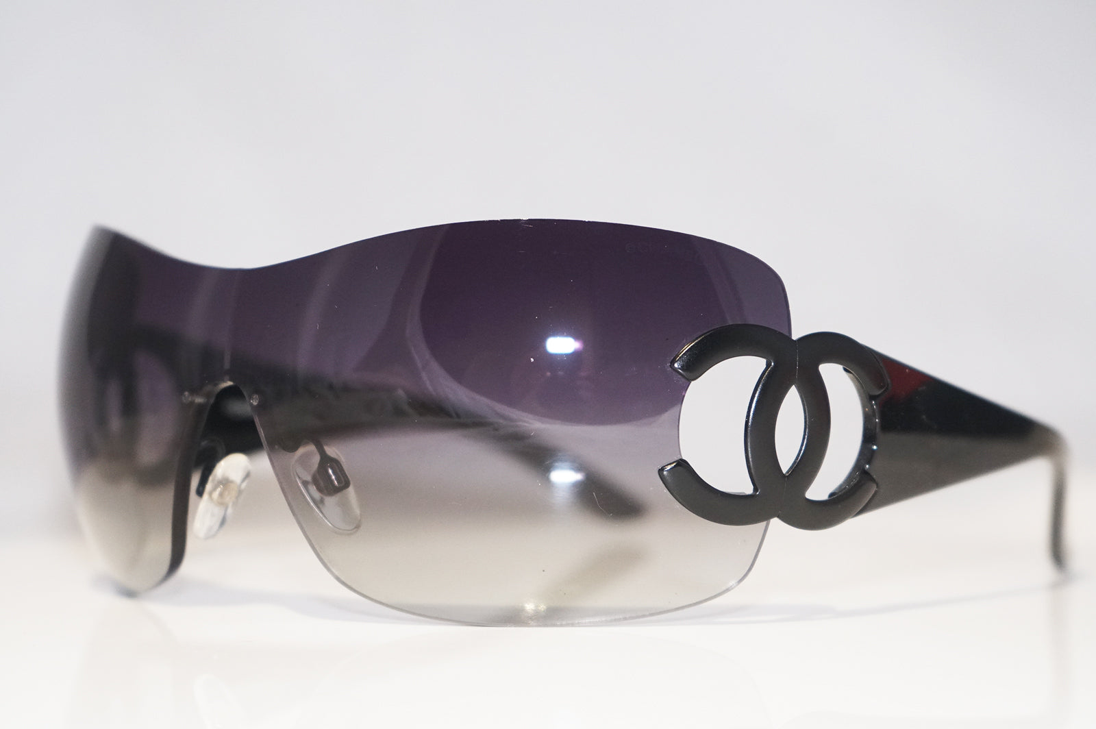 CHANEL Womens Designer Sunglasses Black Shield 4124 C101/8G 15694 –  SunglassBlog