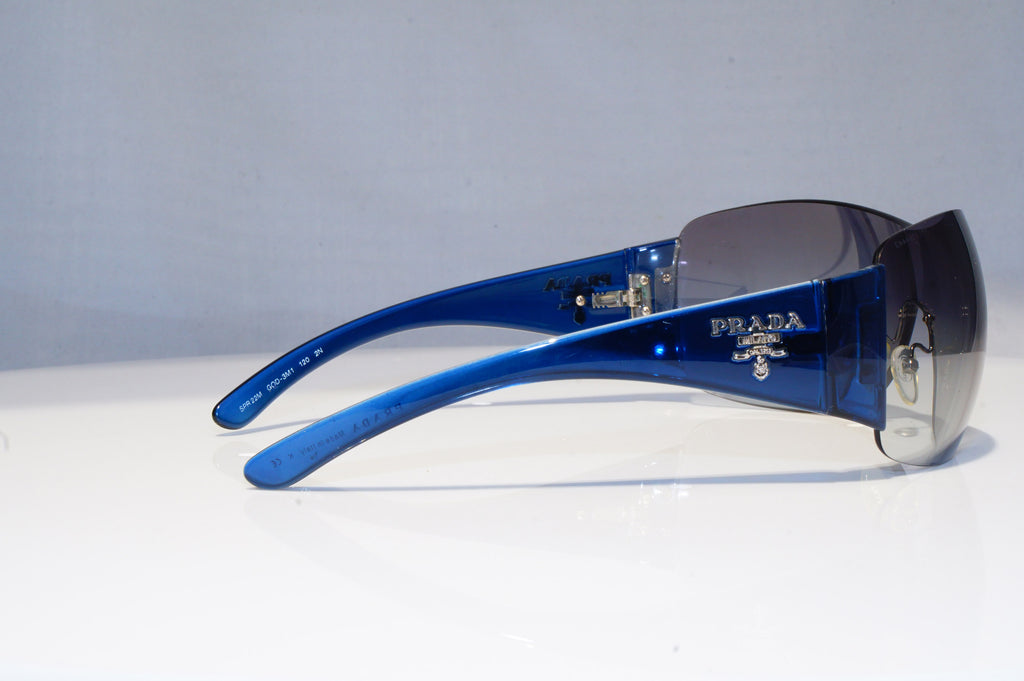 PRADA Mens Unisex Designer Sunglasses Blue Shield SPR 22M GOD-3M1 18807