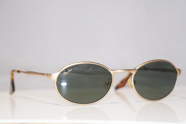 RAY-BAN 1990 Vintage Mens Designer Sunglasses Gold Oval W2640 ONAU 15682