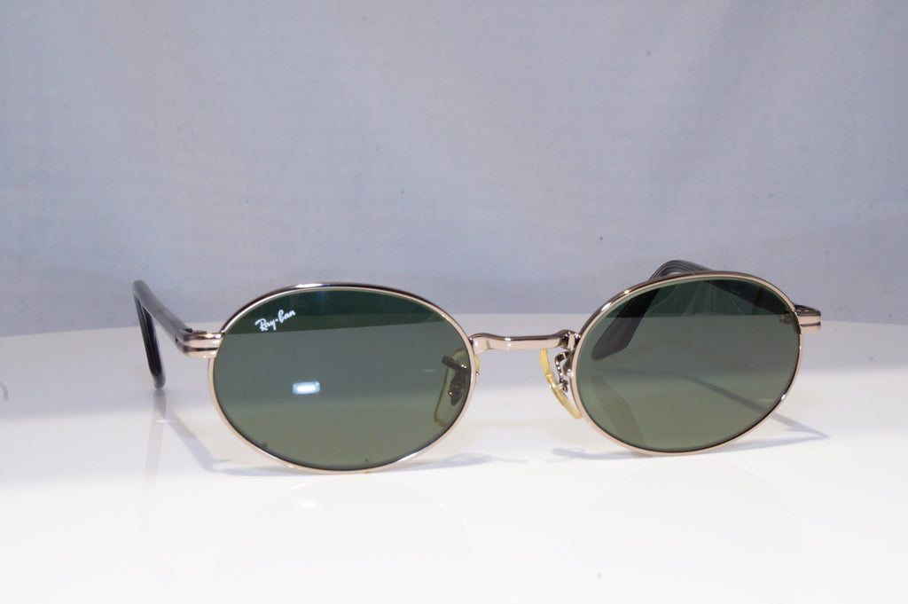 RAY-BAN Mens Vintage 1990 Designer Sunglasses Silver Oval W2187 SLV 18809