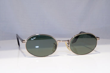 RAY-BAN Mens Vintage 1990 Designer Sunglasses Silver Oval W2187 SLV 18809