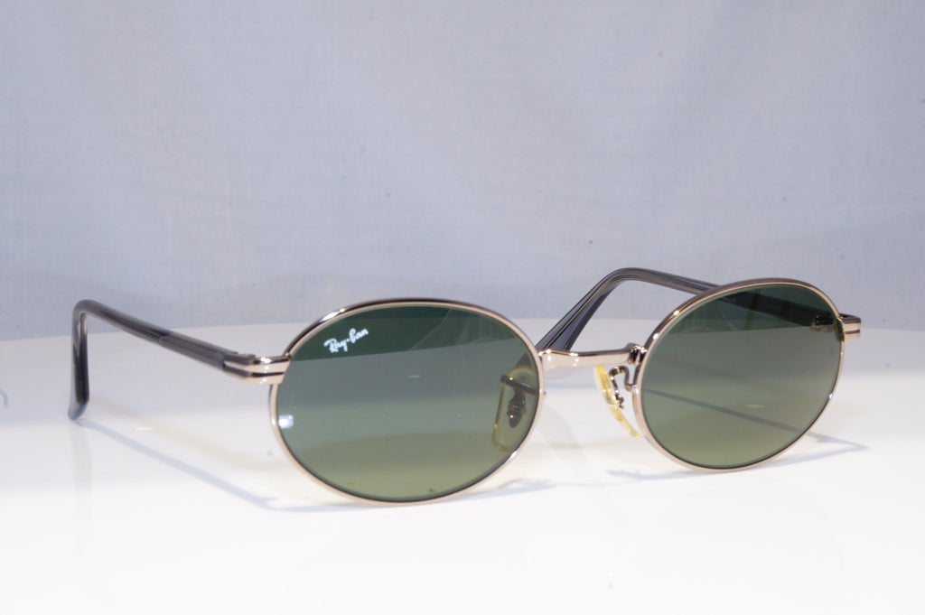 RAY-BAN Mens Vintage 1990 Designer Sunglasses Silver Oval W2187 SLV 18809