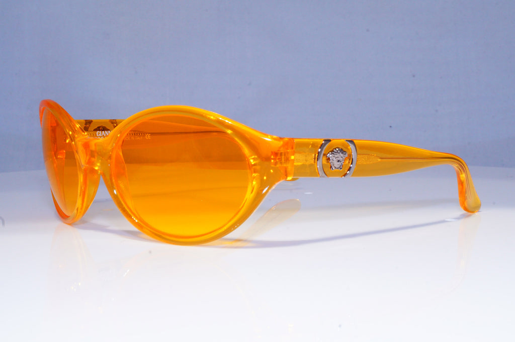 GIANNI VERSACE Mens Vintage 1990 Designer Sunglasses Orange Wrap 250 542 20075