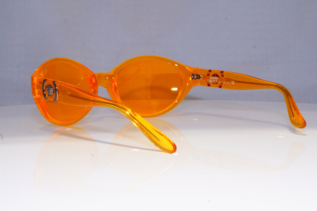 GIANNI VERSACE Mens Vintage 1990 Designer Sunglasses Orange Wrap 250 542 20075