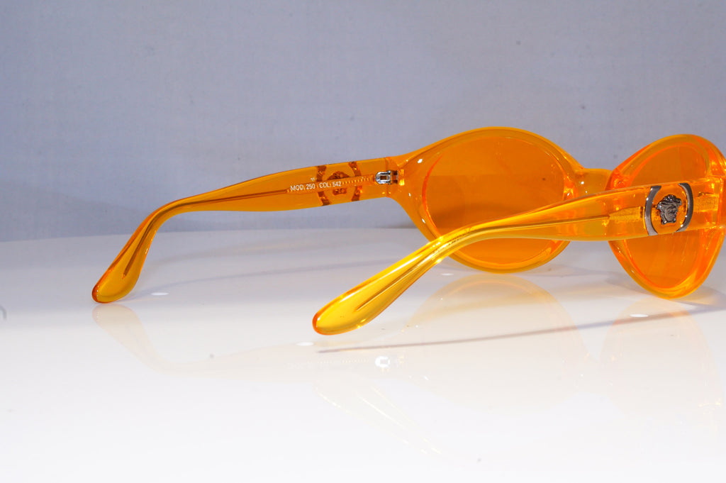 GIANNI VERSACE Mens Vintage 1990 Designer Sunglasses Orange Wrap 250 542 20075