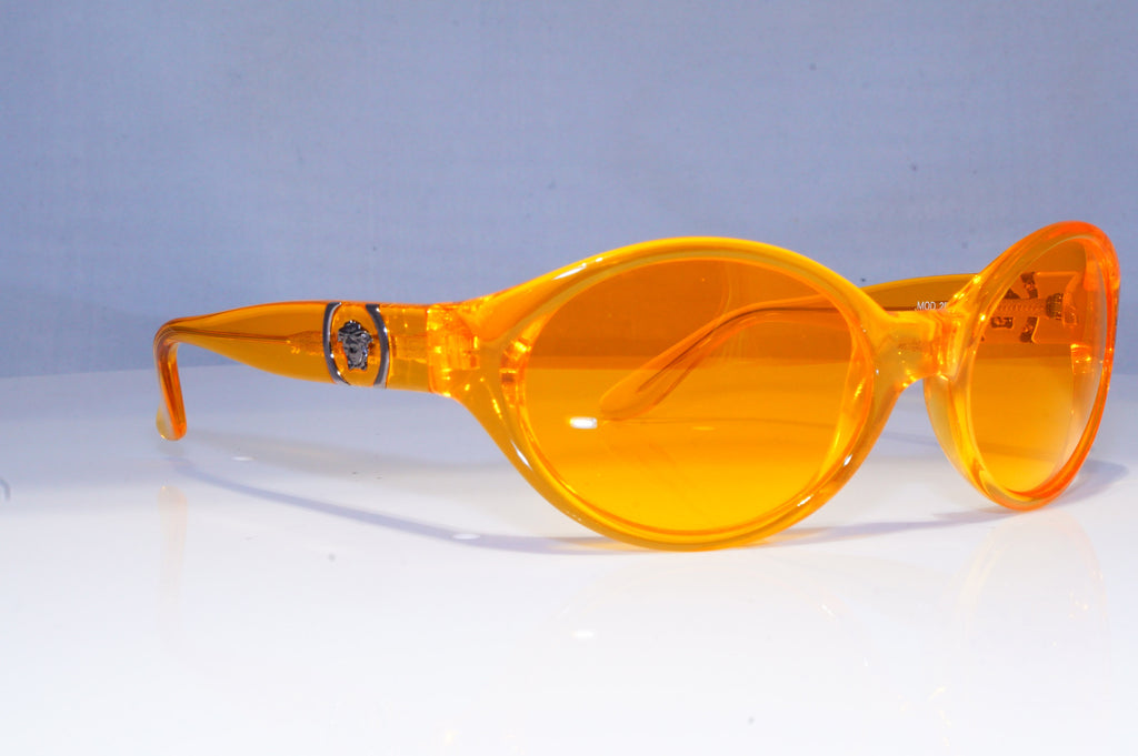 GIANNI VERSACE Mens Vintage 1990 Designer Sunglasses Orange Wrap 250 542 20075