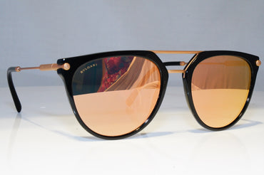 BVLGARI Womens Mirror Designer Sunglasses Black GOLD FLATS 7029 501/4Z 21015