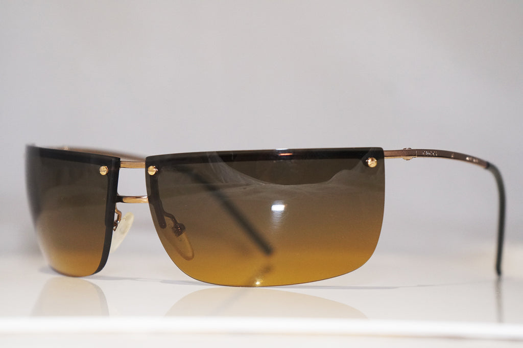 GUCCI 1990 Vintage Mens Designer Sunglasses Gold Wrap GG 2653 S8P 15690