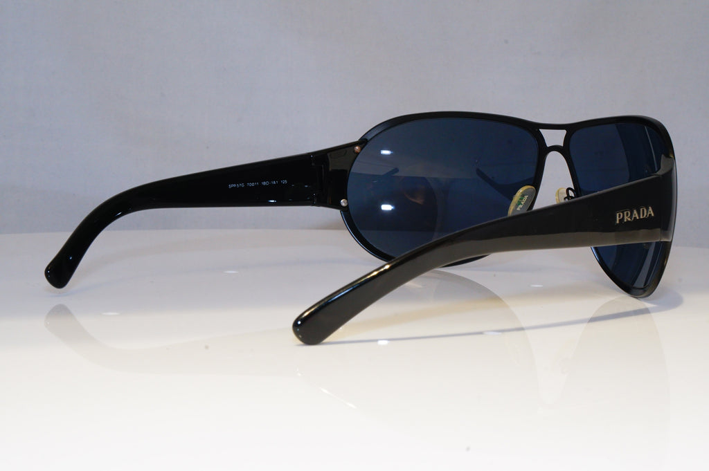 PRADA Mens Designer Sunglasses Black Pilot SPR 57G 1BO-1A1 21019