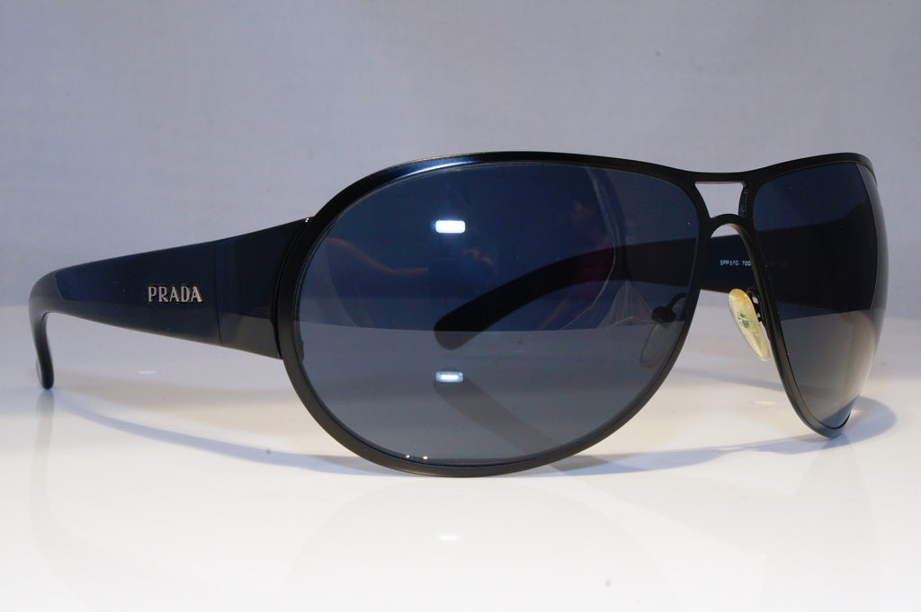 PRADA Mens Designer Sunglasses Black Pilot SPR 57G 1BO-1A1 21019