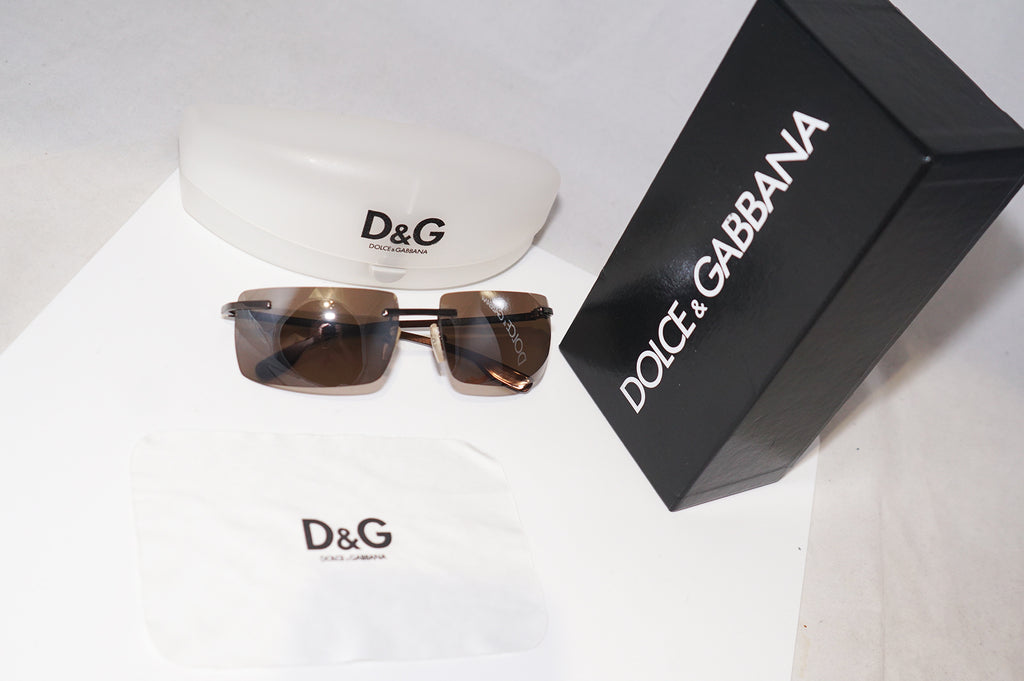 DOLCE & GABBANA Boxed Mens Designer Sunglasses Brown Rectangle D&G2097 D29 15686