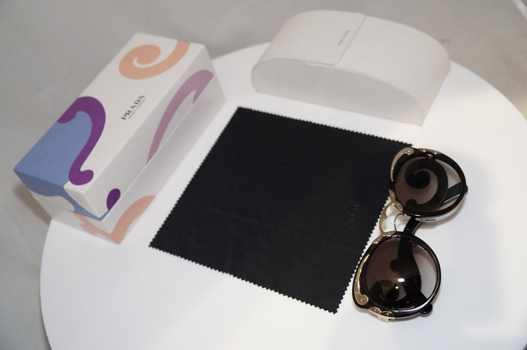 PRADA Womens Baroque Swirl Boxed Designer Sunglasses Black SPR 07T 1AB-1A1 20980