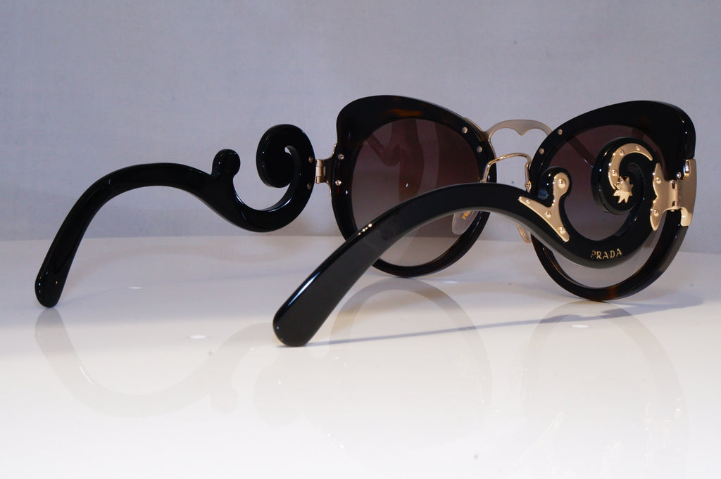 PRADA Womens Baroque Swirl Boxed Designer Sunglasses Black SPR 07T 1AB-1A1 20980