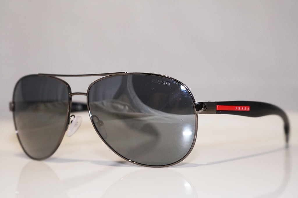 PRADA Mens Designer Mirror Sunglasses Black Aviator SPS 53P 5AV-5L0 15108