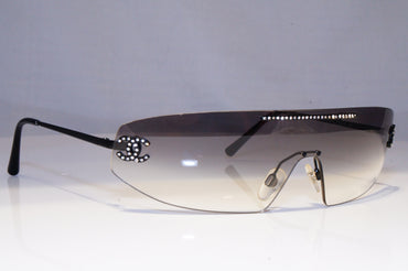 CHANEL Mens Womens Designer Sunglasses Black Shield 4078 142/8G 20977