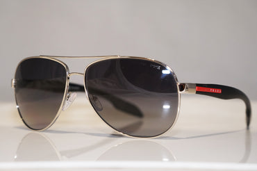 PRADA Mens Designer Polarized Sunglasses Black Aviator SPS 53P 1BC-5W1 15157