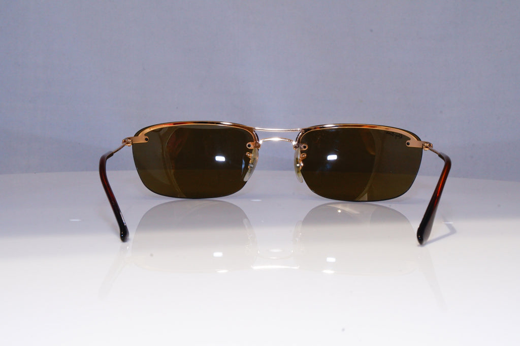 RAY-BAN Mens Vintage 1990 Designer Sunglasses Gold Rectangle RB 3156 00173 21006