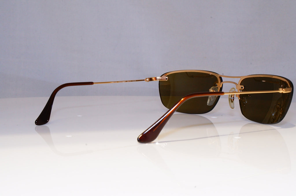 RAY-BAN Mens Vintage 1990 Designer Sunglasses Gold Rectangle RB 3156 00173 21006