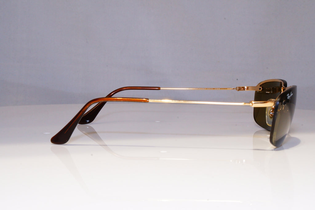 RAY-BAN Mens Vintage 1990 Designer Sunglasses Gold Rectangle RB 3156 00173 21006