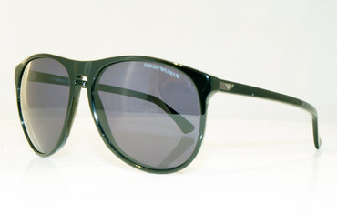 EMPORIO ARMANI Mens Mirror Designer Sunglasses Black Square EA 9801 807BN 17069