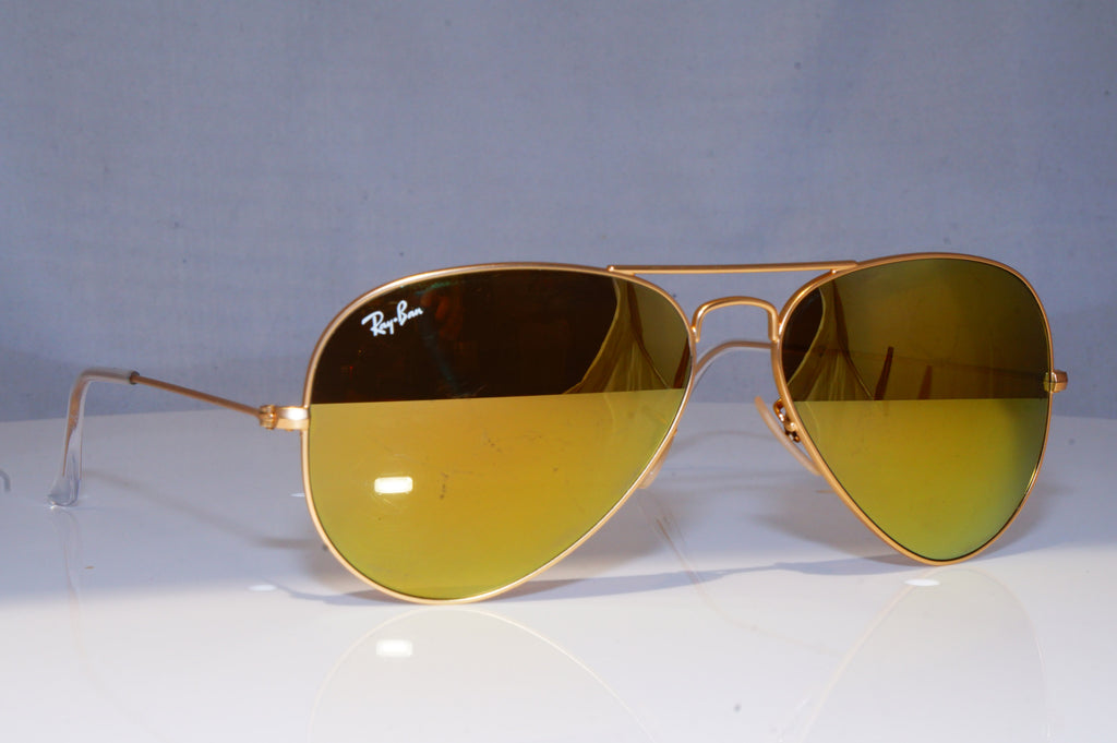 RAY-BAN Mens Mirror Designer Sunglasses Gold Aviator RB 3025 112/93 18418