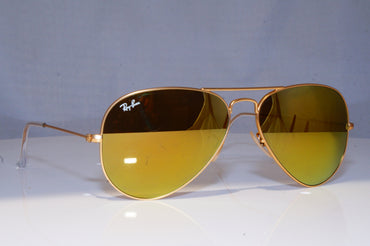 RAY-BAN Mens Mirror Designer Sunglasses Gold Aviator RB 3025 112/93 18418
