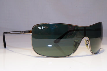 RAY-BAN Mens Designer Sunglasses Silver Shield RB 3466 004/71 20996