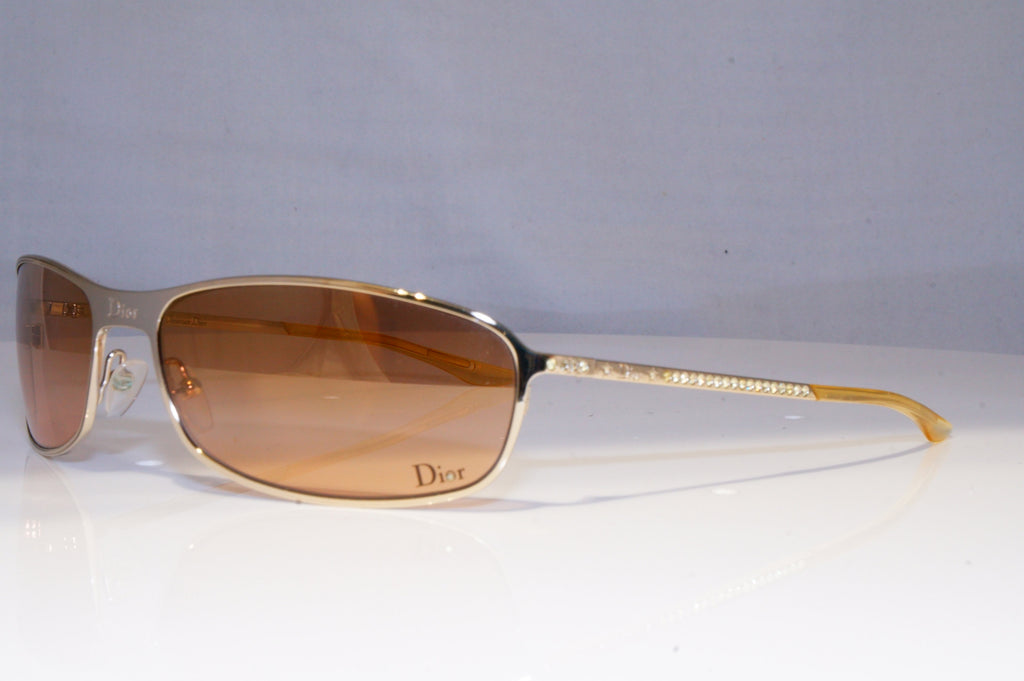 CHRISTIAN DIOR Womens Diamante Designer Sunglasses Gold HARD DIOR 2 8YG 20997