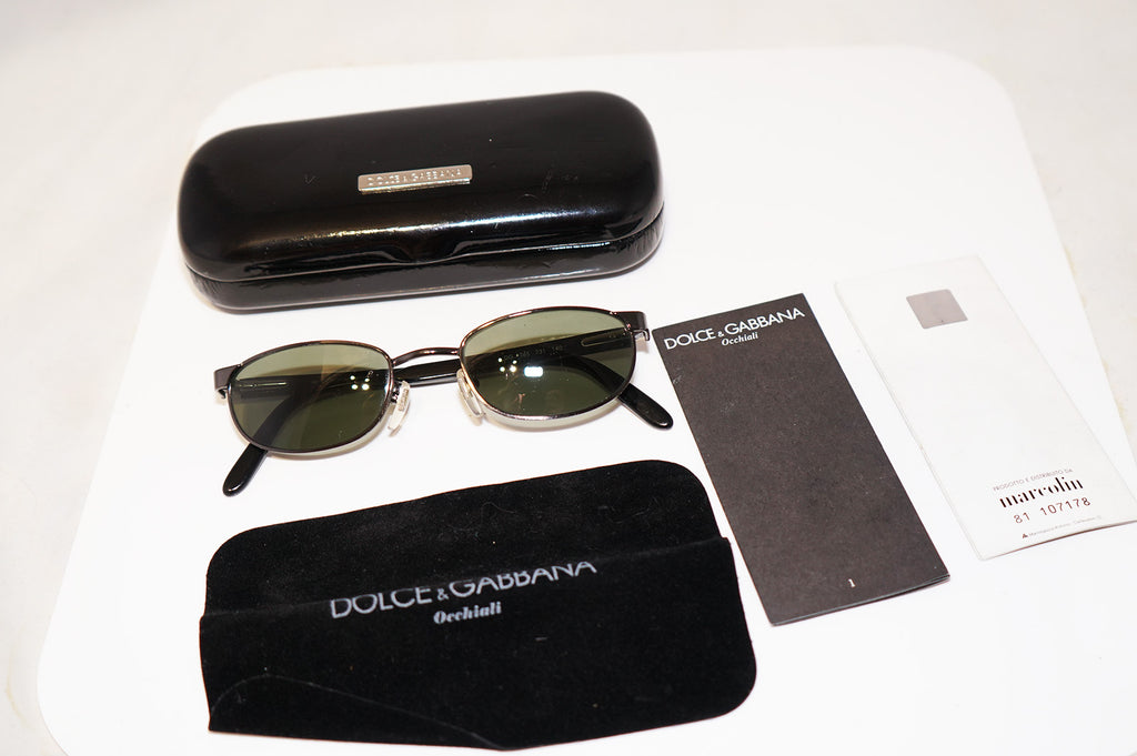 DOLCE & GABBANA 1990 Vintage Mens Designer Sunglasses Black Oval DG106 731 16842