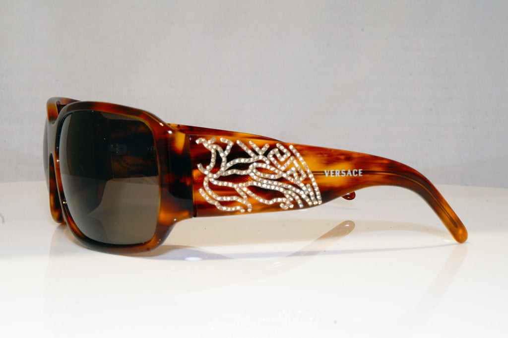 VERSACE Womens Diamante Designer Sunglasses Brown Butterfly 4110-B 163/3 17032