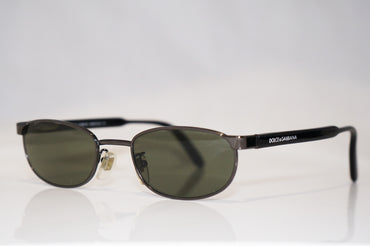 DOLCE & GABBANA 1990 Vintage Mens Designer Sunglasses Black Oval DG106 731 16842