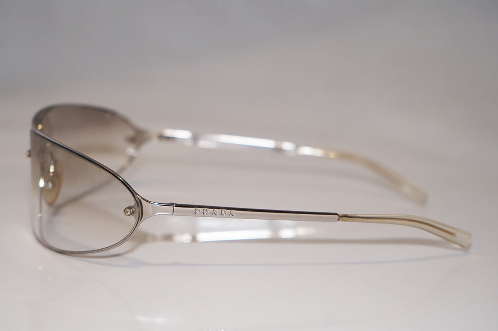 PRADA Vintage Mens Designer Sunglasses Silver Wrap SPR 56D 1BC-7P1 16724
