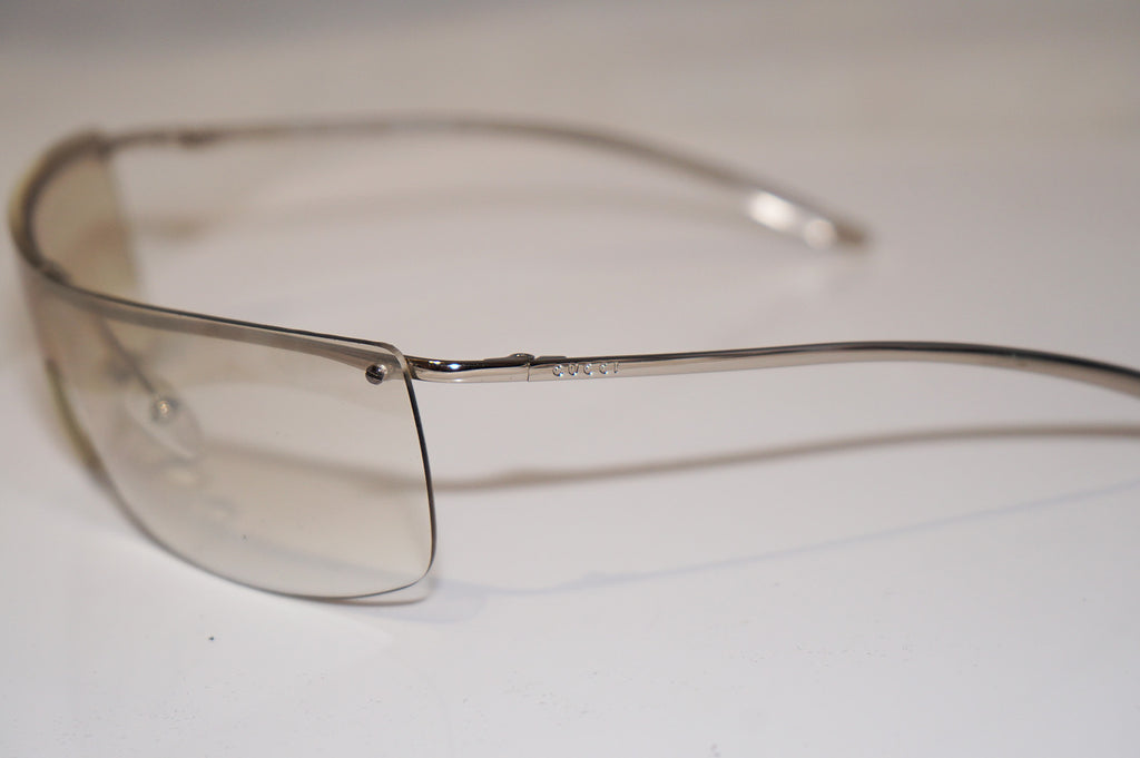 GUCCI Vintage Mens Designer Sunglasses Silver Shield GG 2681 010HY 16845