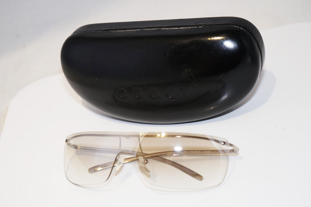 GUCCI Vintage Mens Designer Sunglasses Silver Shield GG 2681 010HY 16845