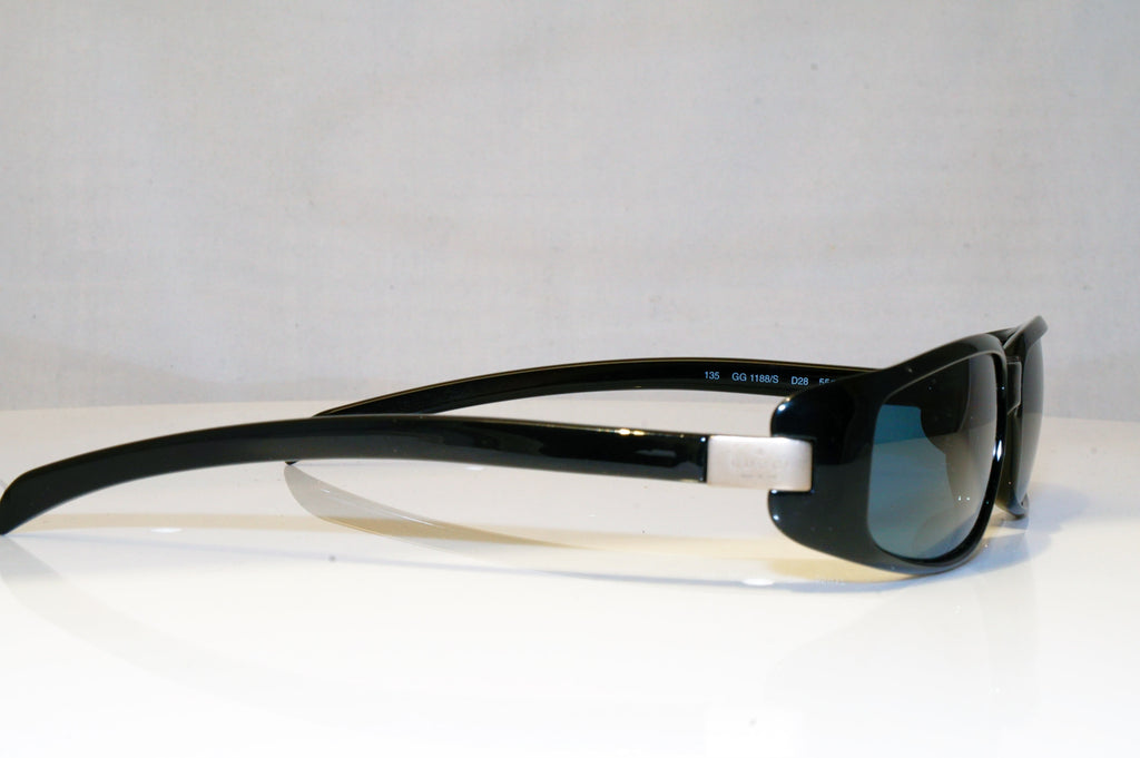 GUCCI Mens Vintage 1990 Designer Sunglasses Black Rectangle GG 1188 D28 17061