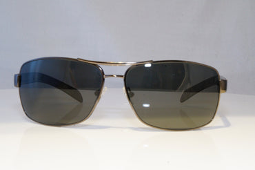 PRADA Mens Polarized Designer Sunglasses Silver Rectangle SPS 54I 5AV-5Z1 21100